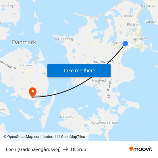 Leen (Gadehavegårdsvej) to Ollerup map