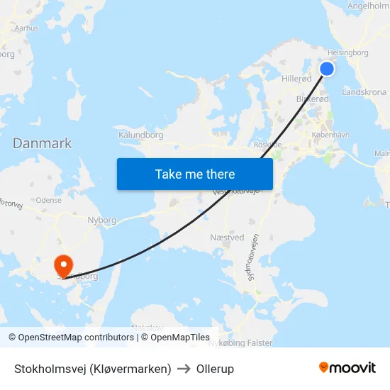 Stokholmsvej (Kløvermarken) to Ollerup map