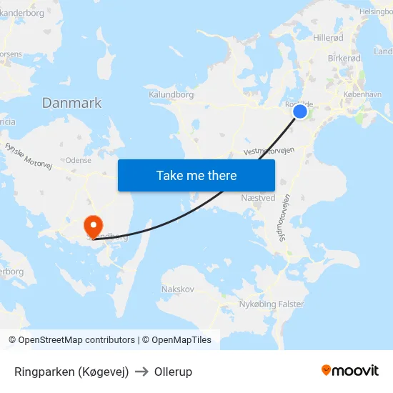 Ringparken (Køgevej) to Ollerup map