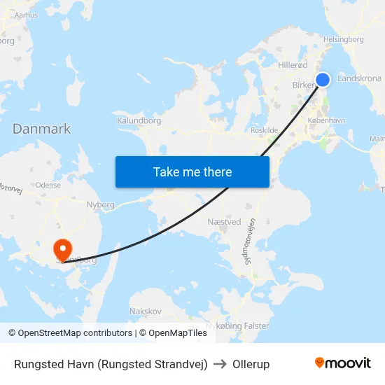 Rungsted Havn (Rungsted Strandvej) to Ollerup map
