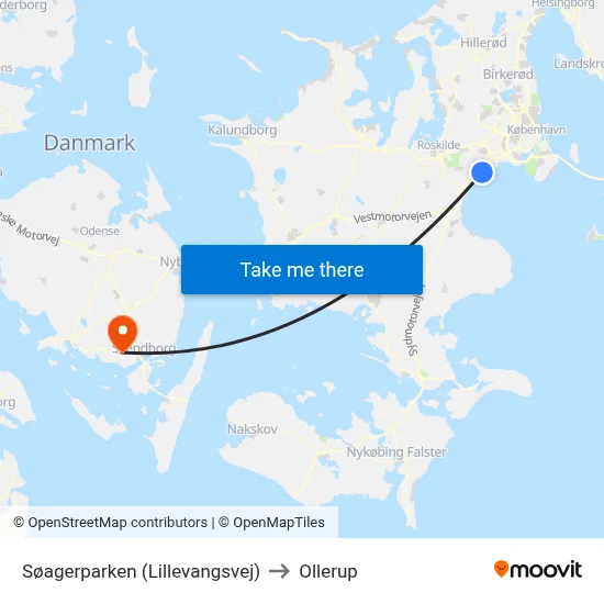 Søagerparken (Lillevangsvej) to Ollerup map