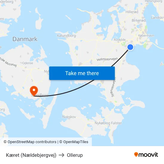 Kæret (Nældebjergvej) to Ollerup map