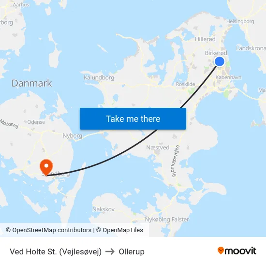Ved Holte St. (Vejlesøvej) to Ollerup map