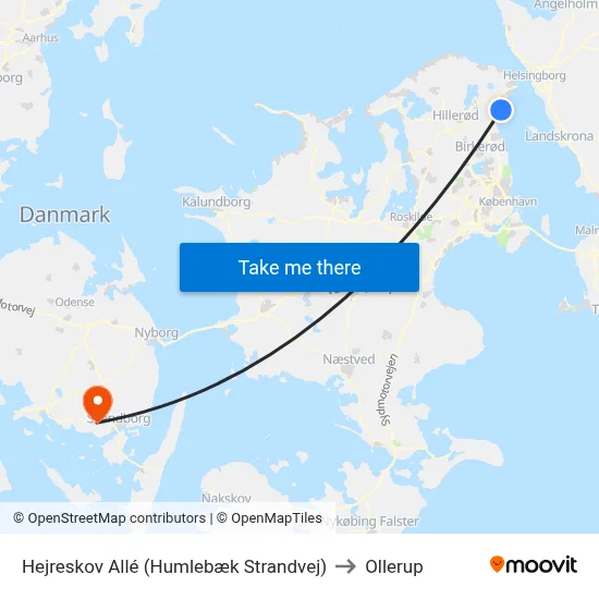 Hejreskov Allé (Humlebæk Strandvej) to Ollerup map
