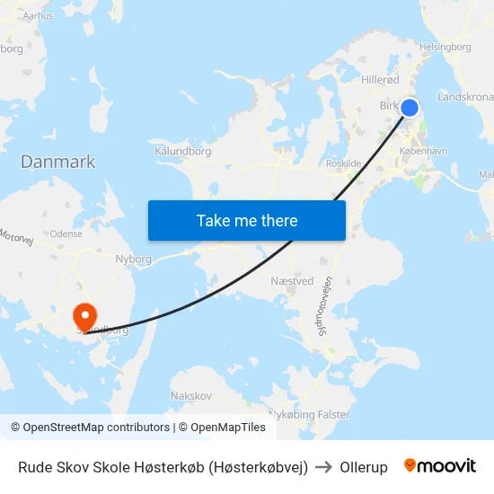 Rude Skov Skole Høsterkøb (Høsterkøbvej) to Ollerup map