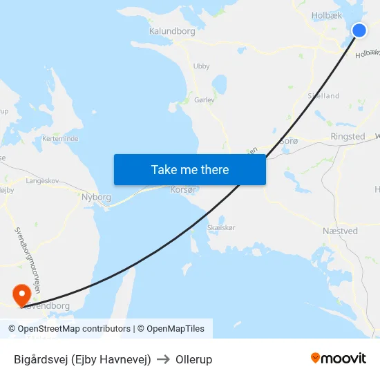 Bigårdsvej (Ejby Havnevej) to Ollerup map