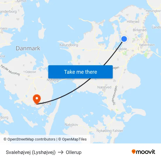 Svalehøjvej (Lyshøjvej) to Ollerup map