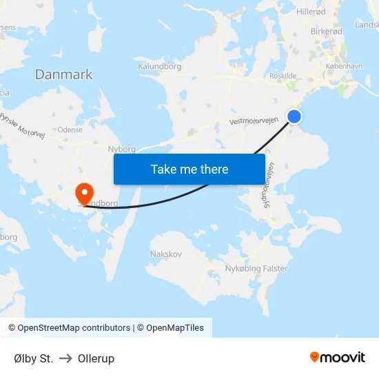 Ølby St. to Ollerup map