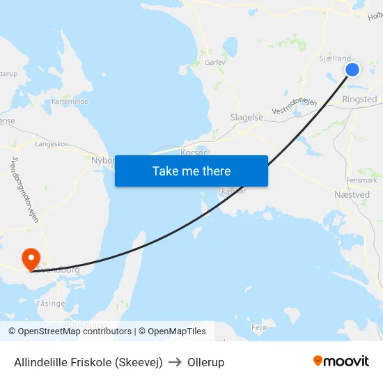 Allindelille Friskole (Skeevej) to Ollerup map