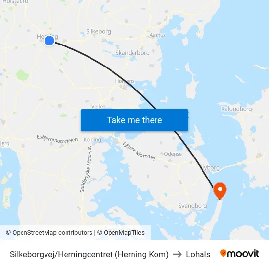 Silkeborgvej/Herningcentret (Herning Kom) to Lohals map