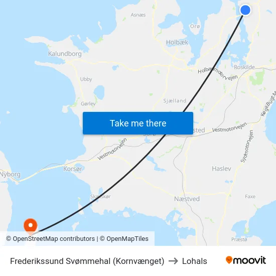 Frederikssund Svømmehal (Kornvænget) to Lohals map