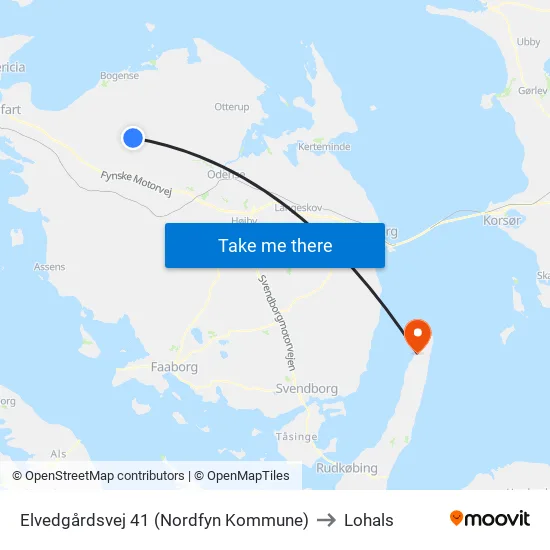 Elvedgårdsvej 41 (Nordfyn Kommune) to Lohals map