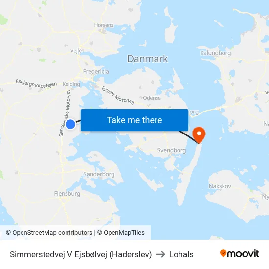 Simmerstedvej V Ejsbølvej (Haderslev) to Lohals map