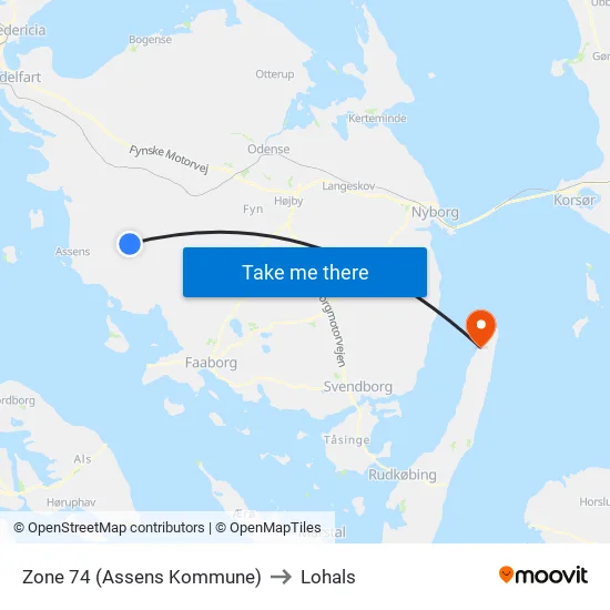 Zone 74 (Assens Kommune) to Lohals map