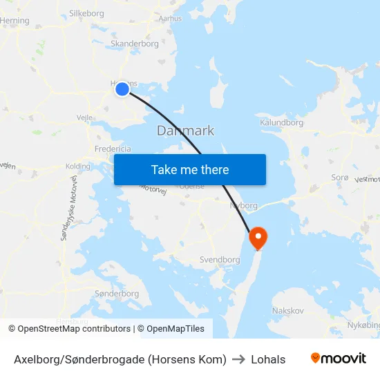 Axelborg/Sønderbrogade (Horsens Kom) to Lohals map