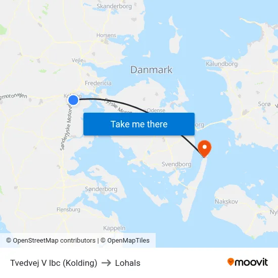 Tvedvej V Ibc (Kolding) to Lohals map