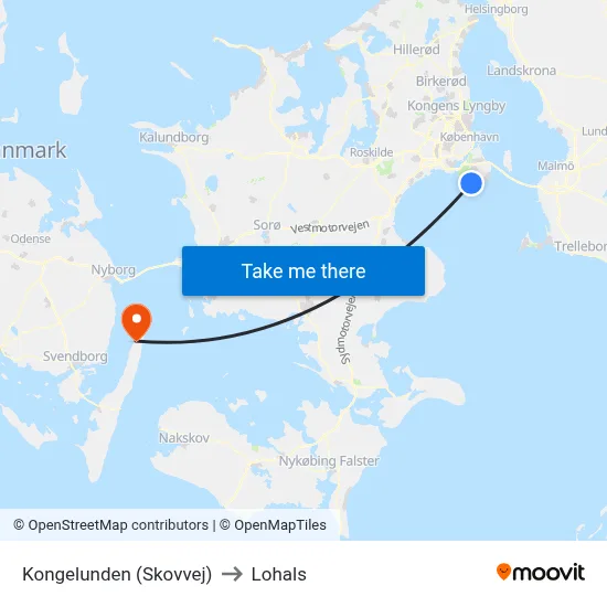 Kongelunden (Skovvej) to Lohals map