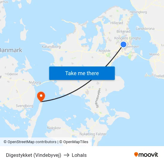 Digestykket (Vindebyvej) to Lohals map