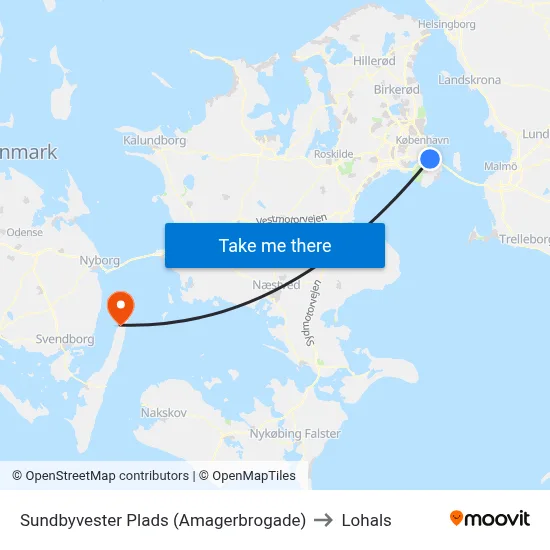 Sundbyvester Plads (Amagerbrogade) to Lohals map
