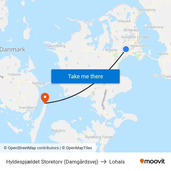 Hyldespjældet Storetorv (Damgårdsvej) to Lohals map