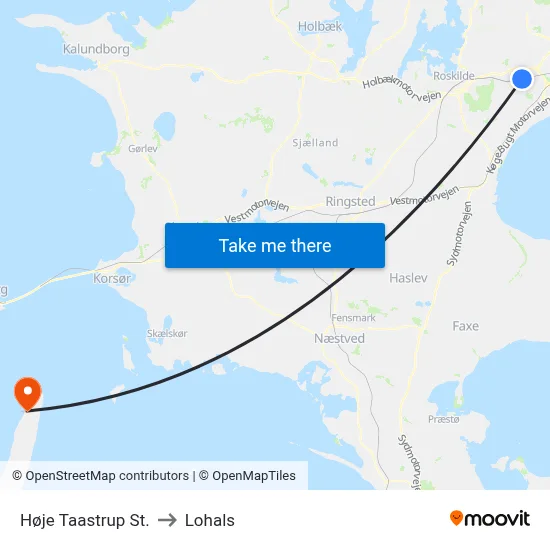 Høje Taastrup St. to Lohals map
