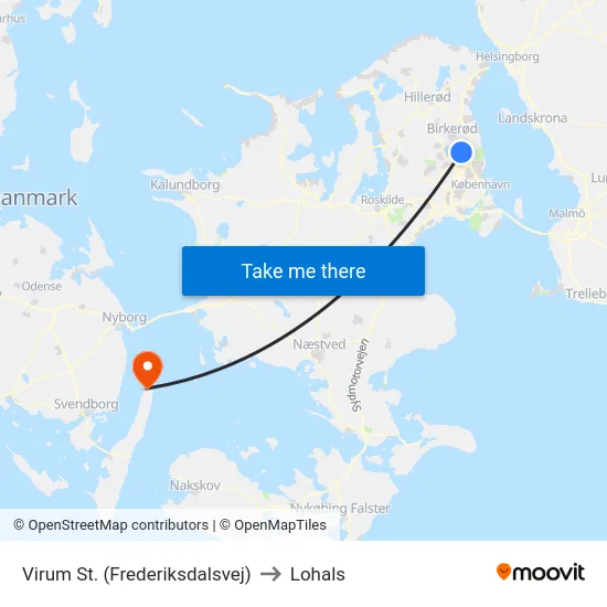 Virum St. (Frederiksdalsvej) to Lohals map
