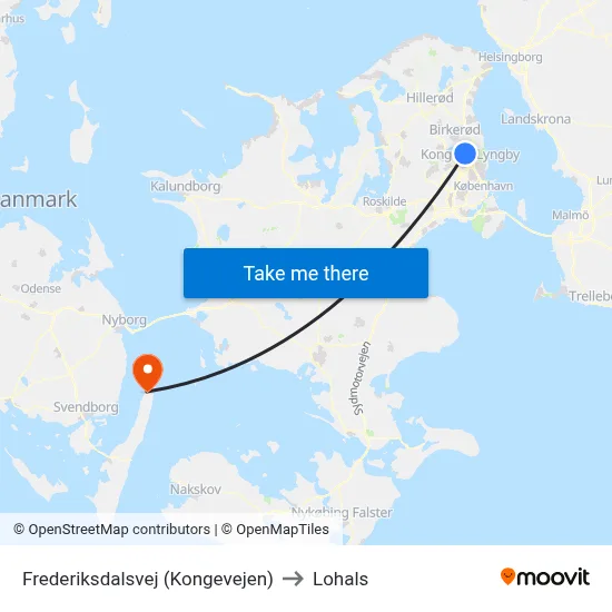 Frederiksdalsvej (Kongevejen) to Lohals map