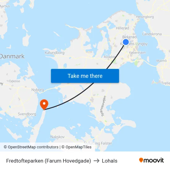 Fredtofteparken (Farum Hovedgade) to Lohals map