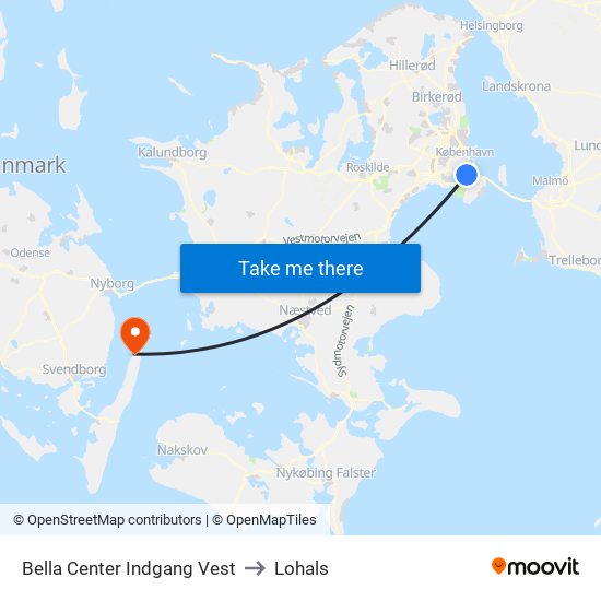 Bella Center Indgang Vest to Lohals map