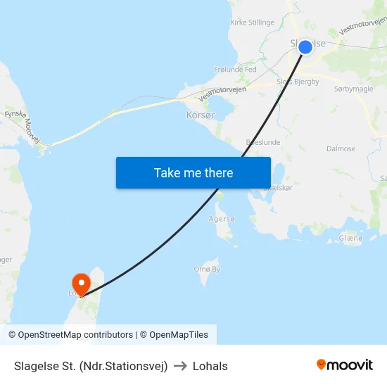 Slagelse St. (Ndr.Stationsvej) to Lohals map