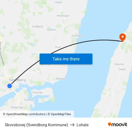 Skovsbovej (Svendborg Kommune) to Lohals map