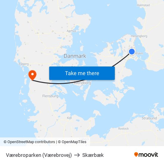 Værebroparken (Værebrovej) to Skærbæk map