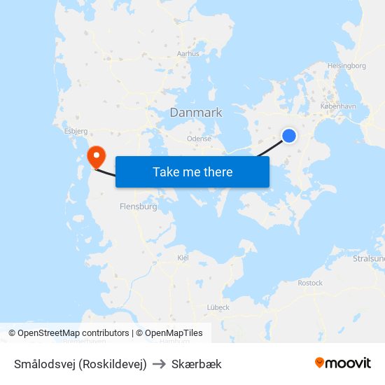 Smålodsvej (Roskildevej) to Skærbæk map