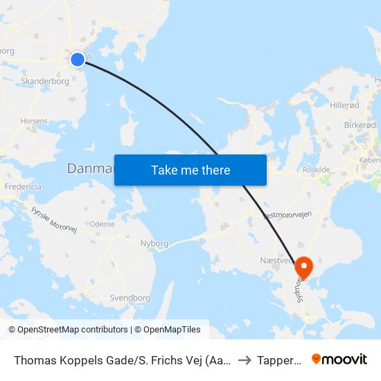 Thomas Koppels Gade/S. Frichs Vej (Aarhus Kom) to Tappernøje map