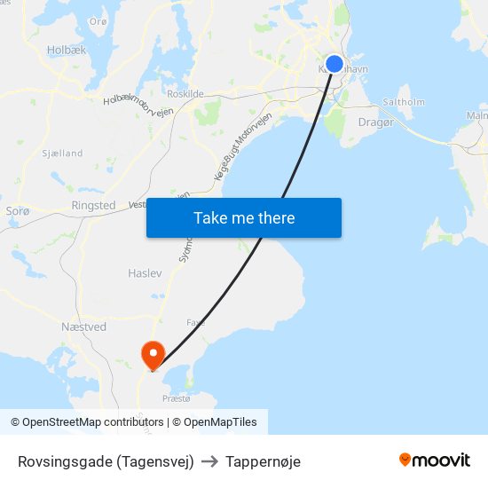 Rovsingsgade (Tagensvej) to Tappernøje map