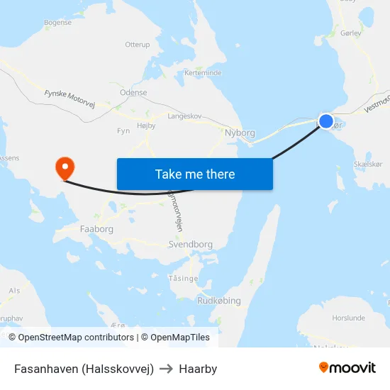 Fasanhaven (Halsskovvej) to Haarby map