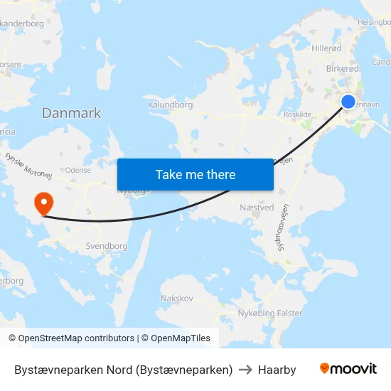 Bystævneparken Nord (Bystævneparken) to Haarby map