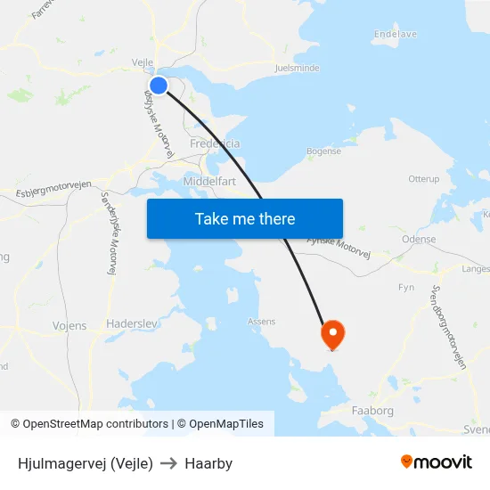 Hjulmagervej (Vejle) to Haarby map