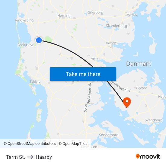 Tarm St. to Haarby map