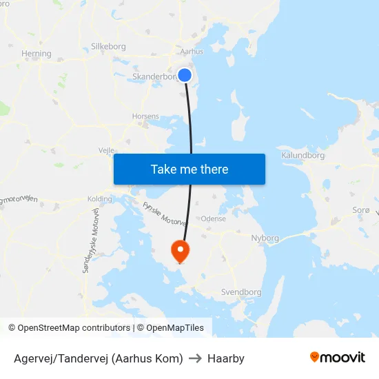 Agervej/Tandervej (Aarhus Kom) to Haarby map