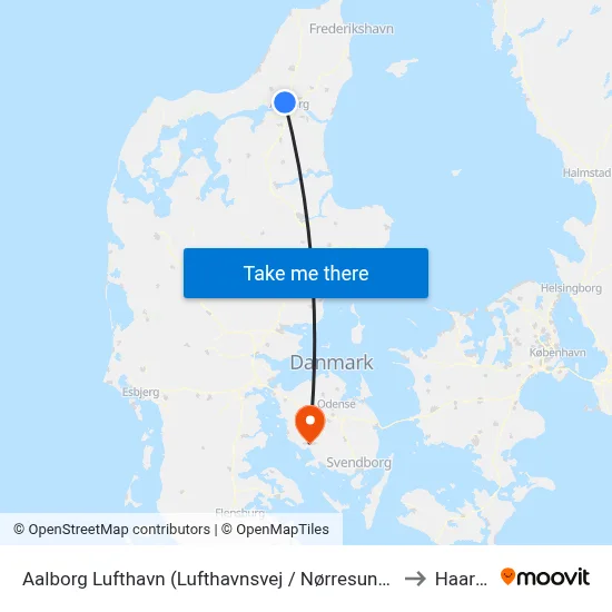 Aalborg Lufthavn (Lufthavnsvej / Nørresundby) to Haarby map
