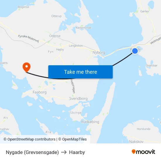 Nygade (Grevsensgade) to Haarby map