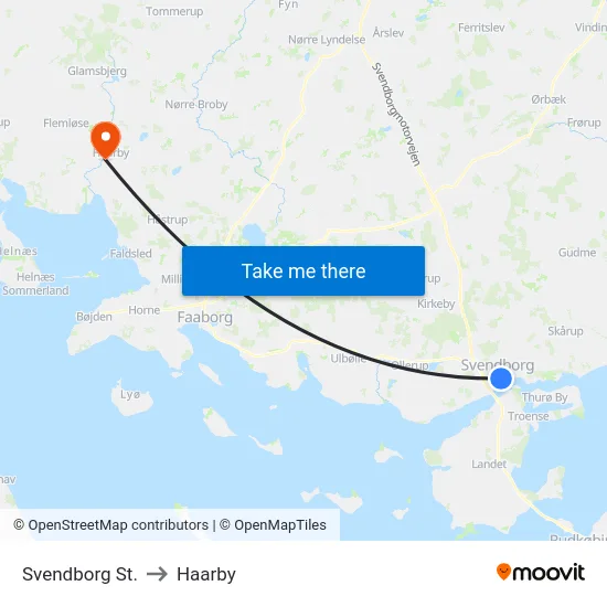 Svendborg St. to Haarby map