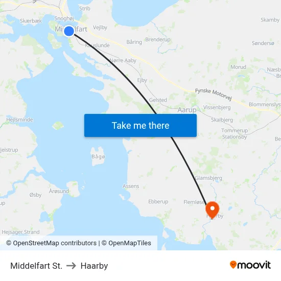 Middelfart St. to Haarby map