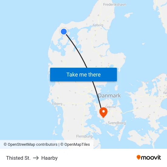 Thisted St. to Haarby map