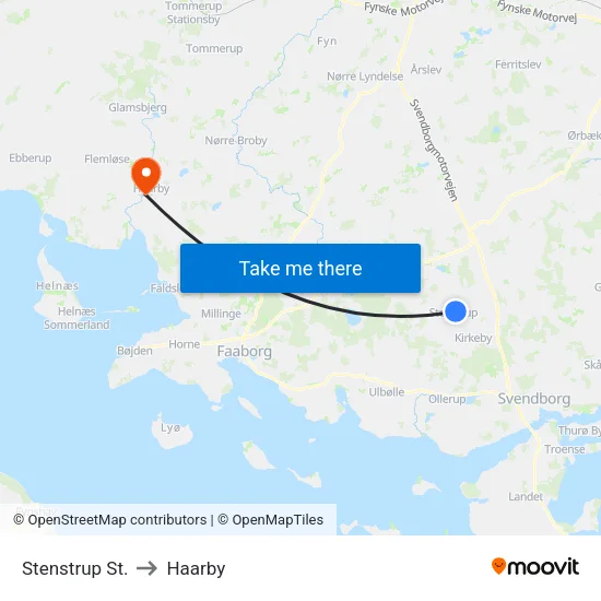 Stenstrup St. to Haarby map
