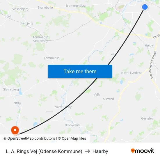 L. A. Rings Vej (Odense Kommune) to Haarby map
