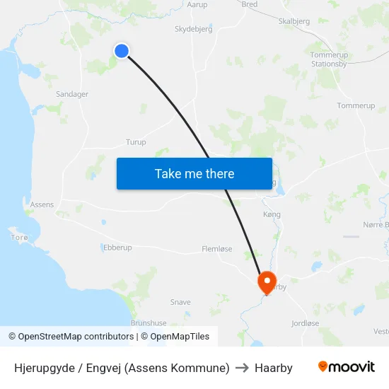 Hjerupgyde / Engvej (Assens Kommune) to Haarby map