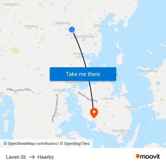 Laven St. to Haarby map