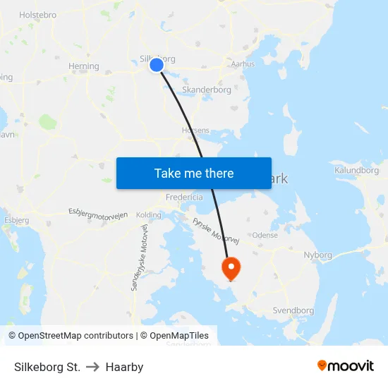 Silkeborg St. to Haarby map